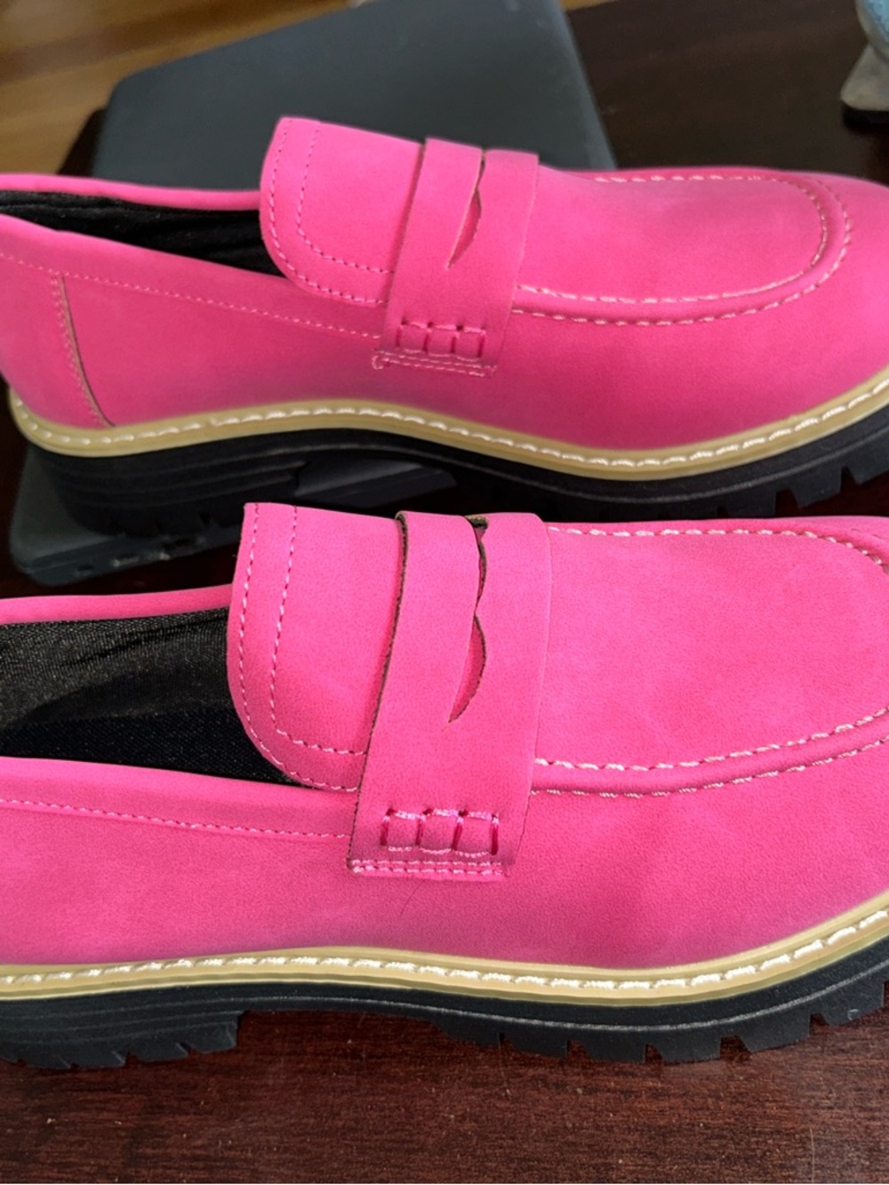 Women's Pink Slip-On Loafers - Classic Penny Loafer Style - Picture 4 of 6